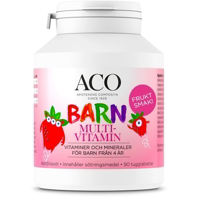 ACO Barn Multivitamin Fruktsmak 90 tuggtabletter