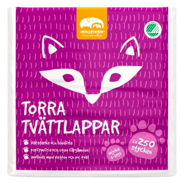 Minstingen Tvättlapp 3-lagers 250 st