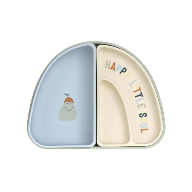 Lässig Happy Fruits Lemon Tallrik Med Fack Slikon set 3 delar Happy Fruits Lemon