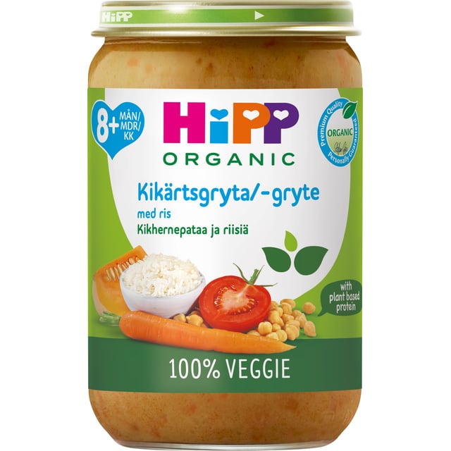 Hipp Kikärtsgryta med Grönsaker & Ris 8 månader 220 g