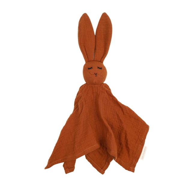 Oh, Poppy! Leia The Bunny Muslin Comfort Blanket Warm Rust
