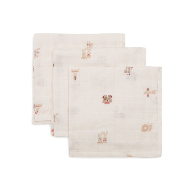 Jollein Muslin Tvättlapp 31x31 cm Animal Friends 3 st