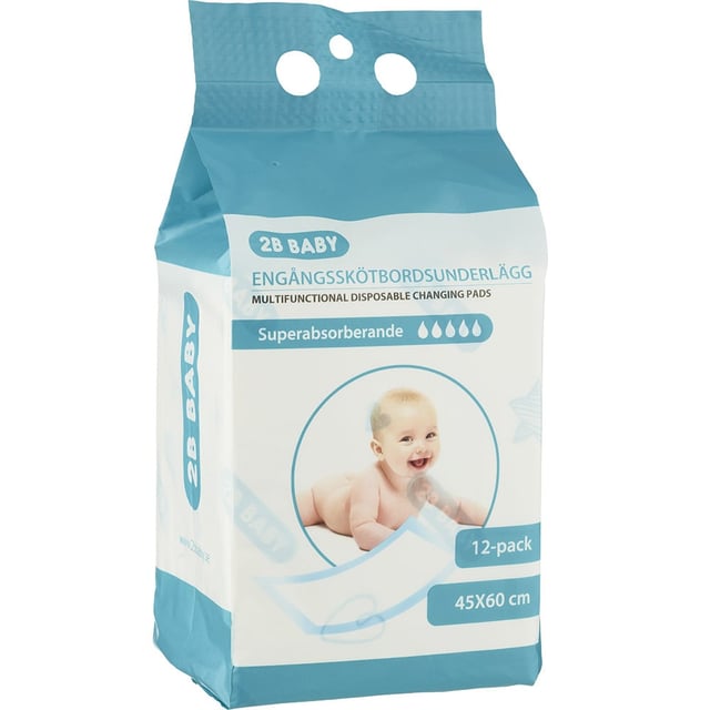 2B Baby Skötbordsunderlägg 45x60 cm 12-pack