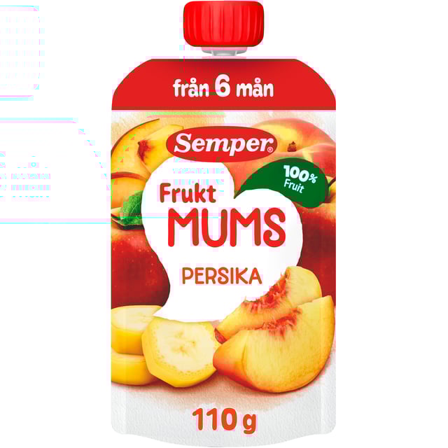 Semper Fruktmums Klämmis Persika 110 g