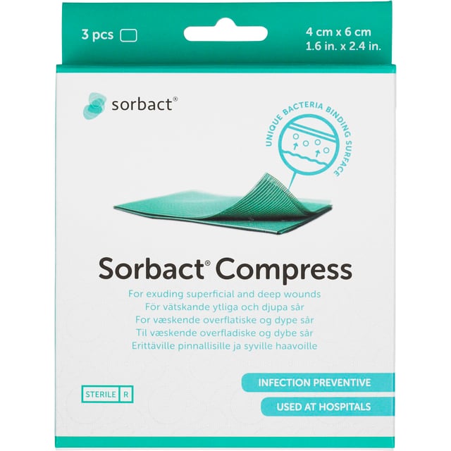 Sorbact Compress 4 x 6cm 3st