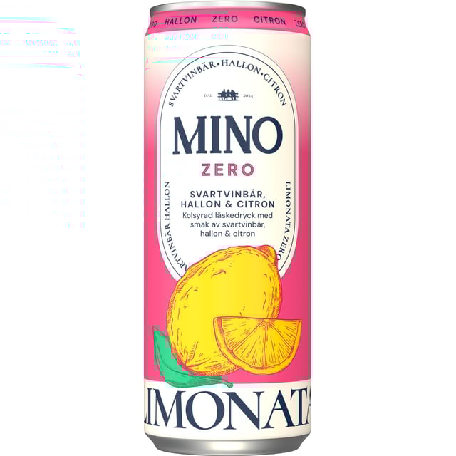 MINO Limonata Svartvinbär, Hallon & Citron Zero 33 cl