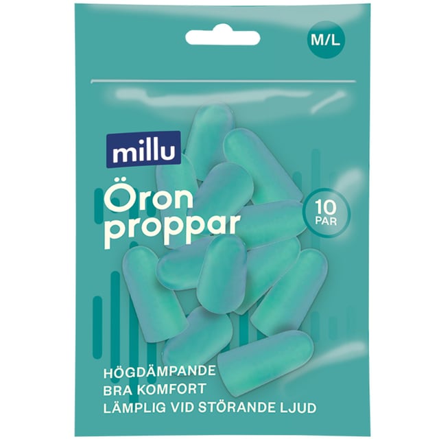 Millu Öronproppar Skum M/L 10 par