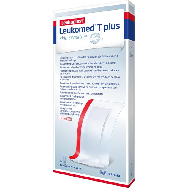 Leukoplast Leukomed T Plus Skin Sensitive 5 st 10x25 cm