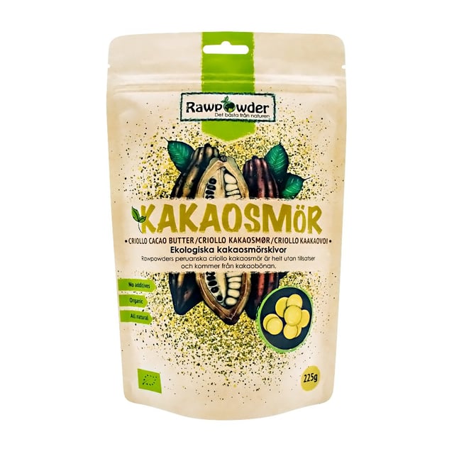 Rawpowder Kakaosmör Wafers 225 g