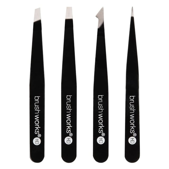 Brushworks HD Combination Tweezer Set Black