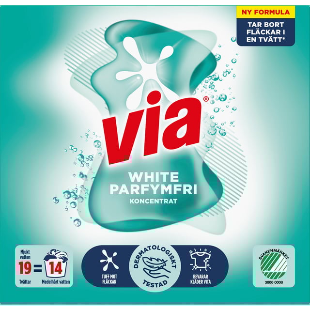 Via White Sensitive Tvättmedel 760 g 19 tvättar