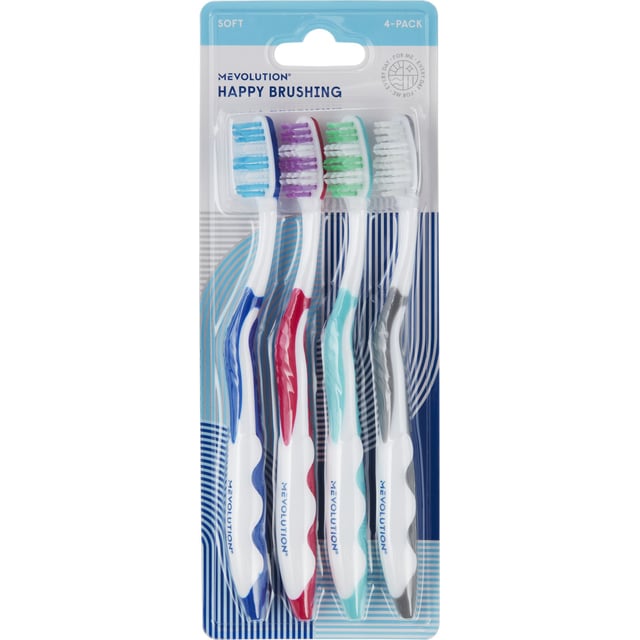 Mevolution Tandborstar Mjuk 4 st - Olika färger