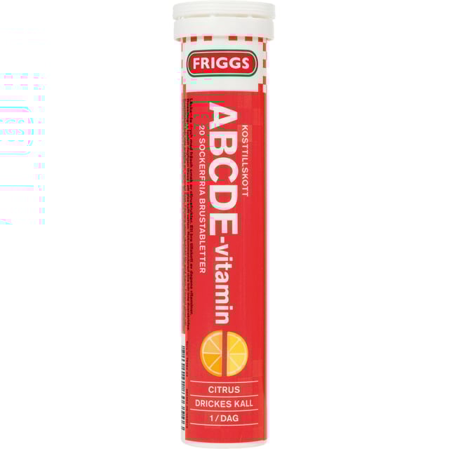 Friggs ABCDE-vitamin Citron 20 brustabletter