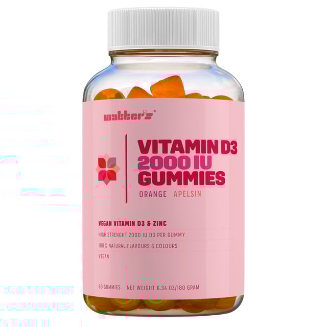 Matters Vitamin D3 2000 IU + Zink Gummies Apelsinsmak 60 tuggtabletter