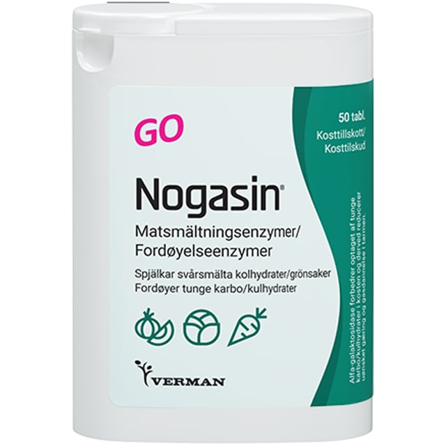 Verman Nogasin GO Matsmältningsenzym 50 tabletter