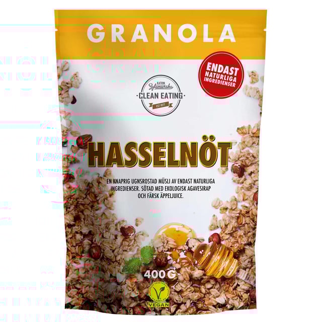 Clean Eating Granola Hasselnöt 400 g