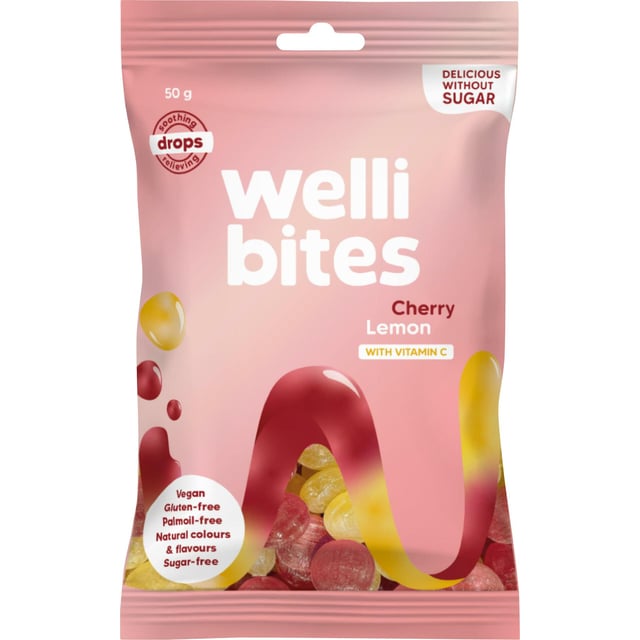 Wellibites Drops Cherry & Lemon Vitamin C 50g