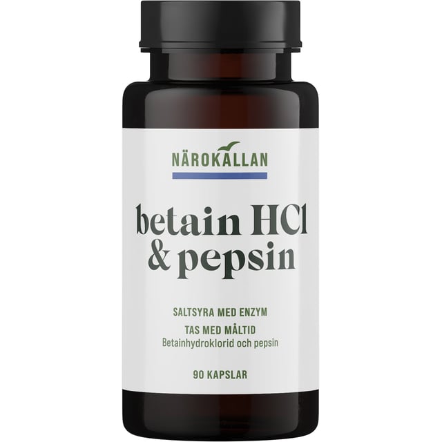 Närokällan Betain HCL & Pepsin 90 kapslar
