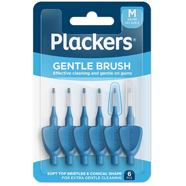 Plackers Gentle Brush Skonsam Mellanrumsborste Blå M (0,6 mm) 6 st