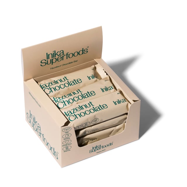 Inika Superfoods Hazelnut Chocolate Bar 12-pack