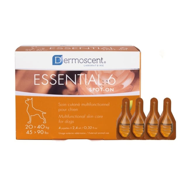 Dermoscent Essential 6® Spot-on för hundar 20-40 kg 4 x 2,4 ml 4 x 0,6 ml
