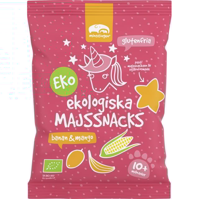 Minstingen Ekologiska Majssnacks Banan & Mango 20 g