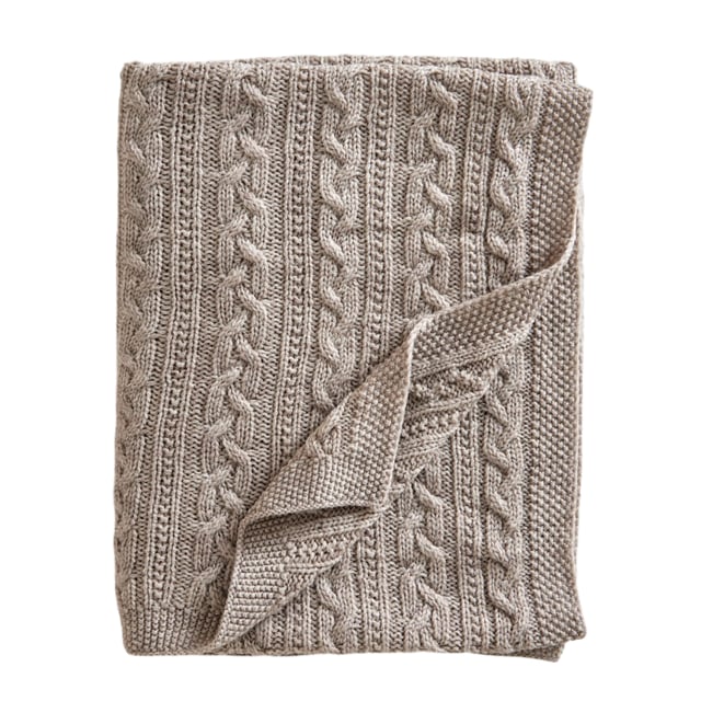 Jack o Juno Knitted Merino Wool Blanket Oatmeal