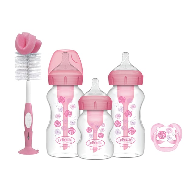 Dr Brown's WideNeck Options+ Pink Gift Set 3 st