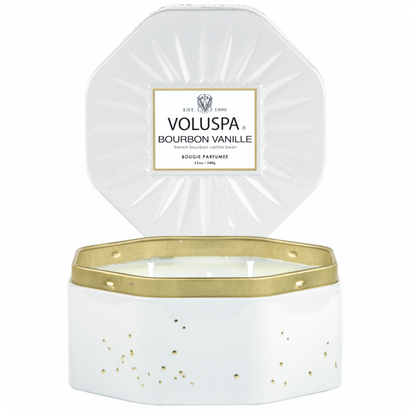 Voluspa Octogon Tin Candle Bourbon Vanille 50h