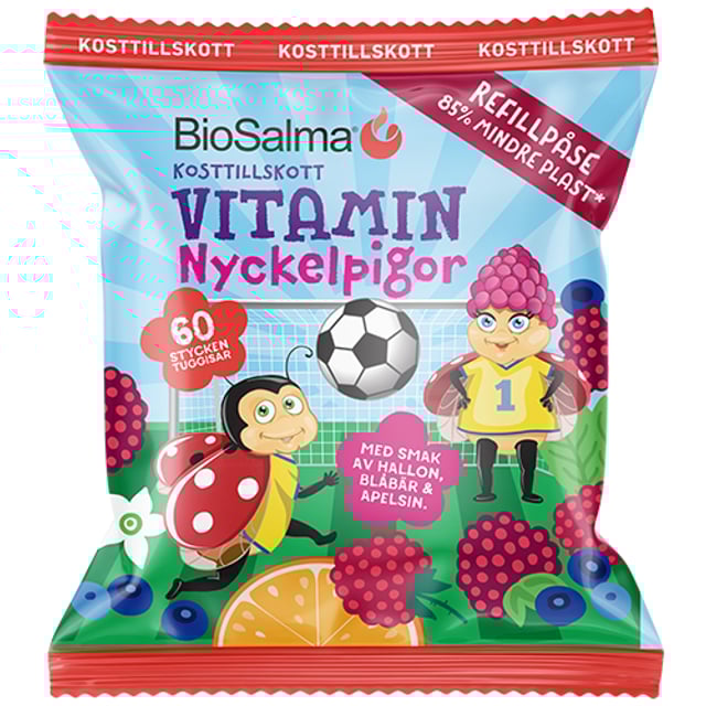 Biosalma Nyckelpiga Multivitamin Refill 60 st