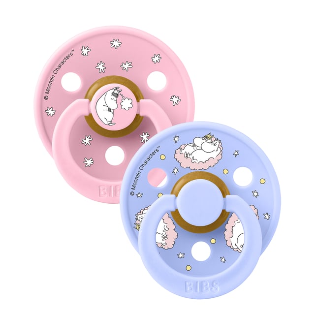 BIBS x Moomin Pacifier Colour Dreaming Latex 6+ Månader Size 2 Baby Pink mix 2st
