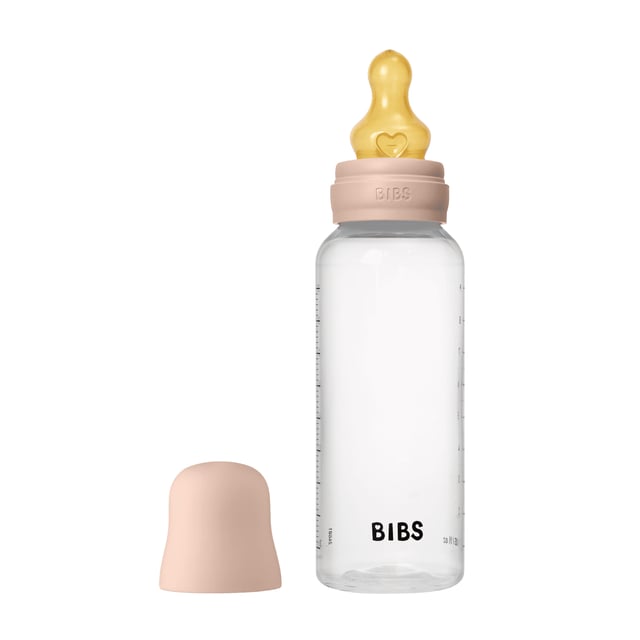 BIBS Baby Bottle Round Latex Medium Flow Blush 270 ml