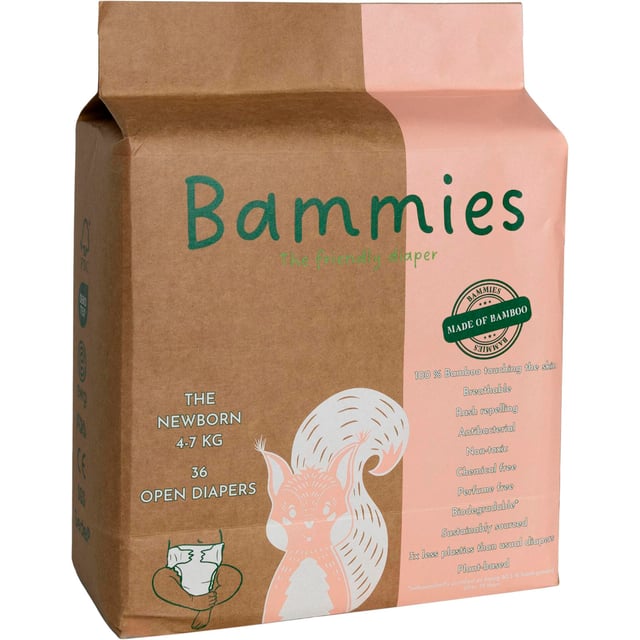 Bammies Blöjor Newborn 4-7 kg, 36st