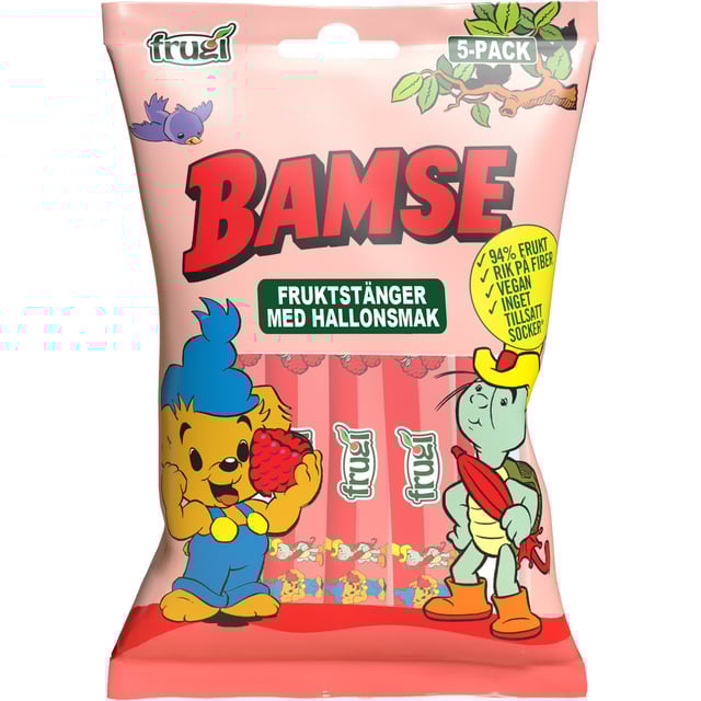 Bamse Fruktstång Hallon 75 g