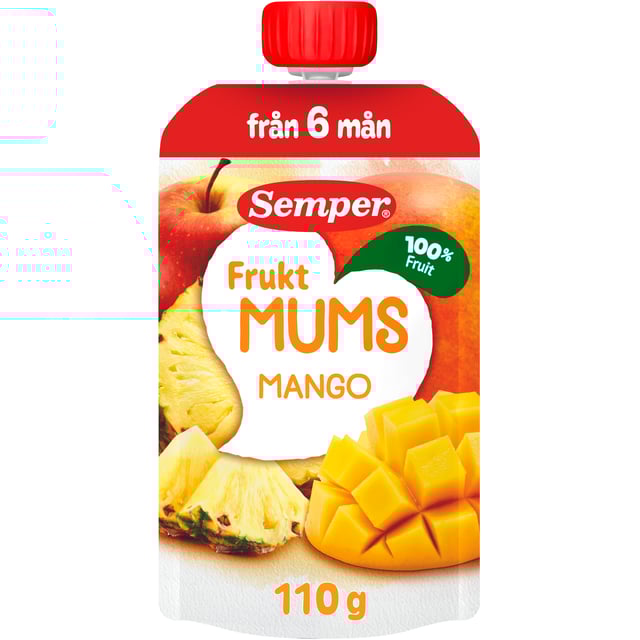 Semper Fruktmums Klämmis Mango 110 g