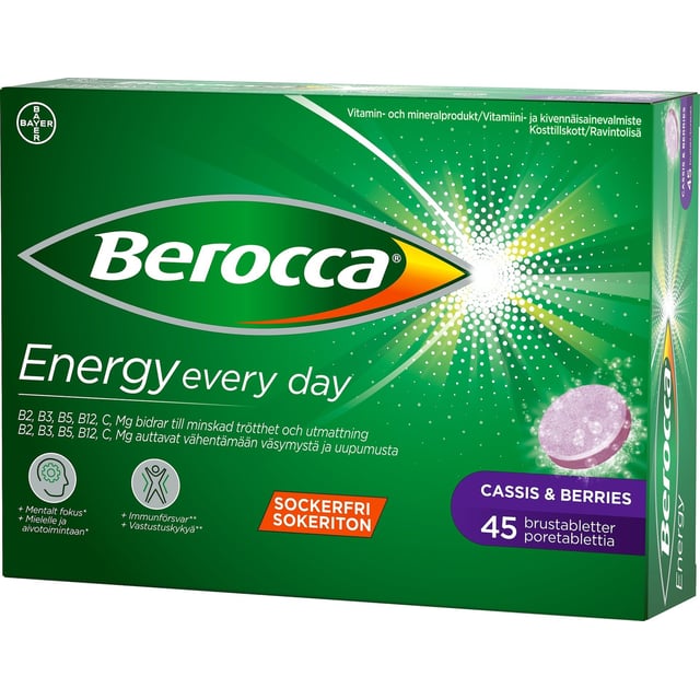 Berocca Energy Cassis & Berries 45 brustabletter