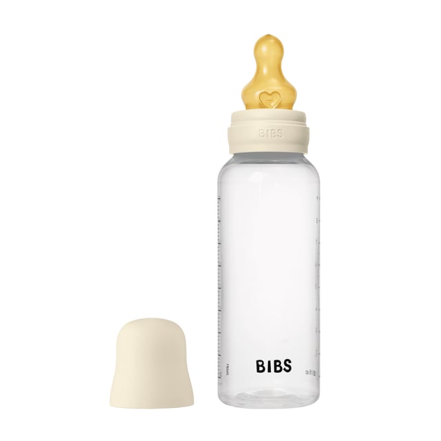 BIBS Baby Bottle Round Latex Medium Flow Ivory 270 ml