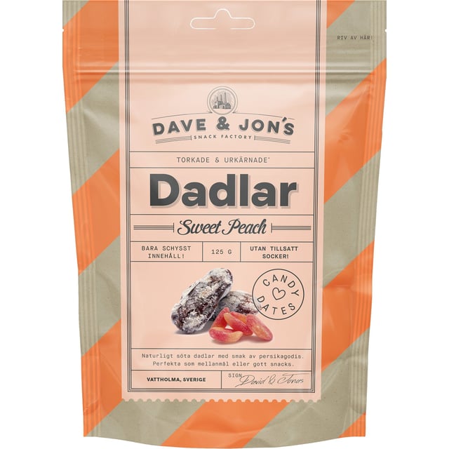 Dave & Jon´s Dadlar Sweet Peach 125 g