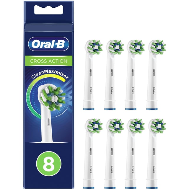 Oral-B Cross Action Tandborsthuvuden 8-pack