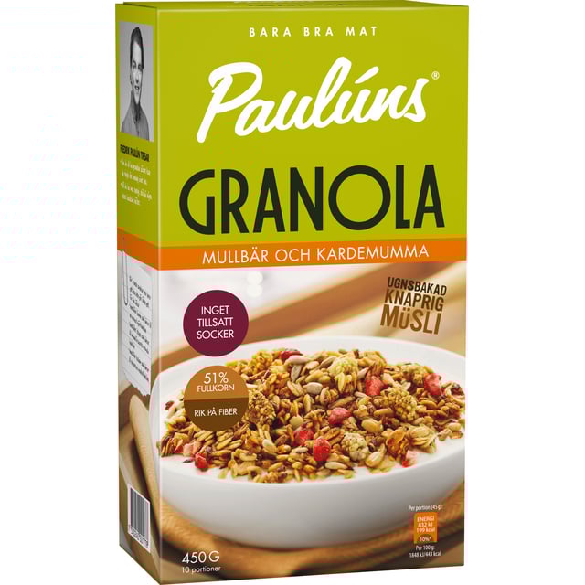 Paulúns Granola Mullbär Kardemumma 450g