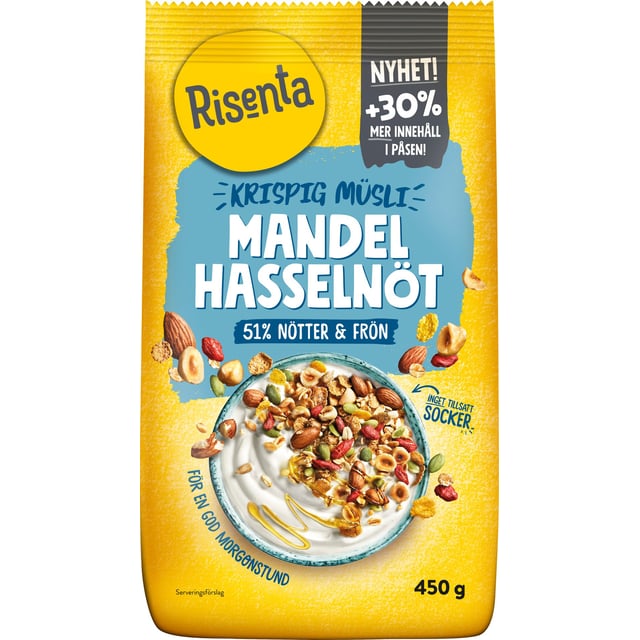Risenta Krispig Müsli Mandel & Hasselnöt 450 g