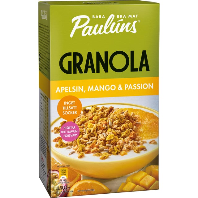 Paulúns Granola Apelsin Mango & Passion 450 g