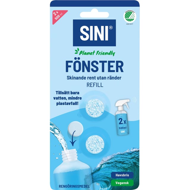 SINI Rengöringstablett Fönster refill 2-pack
