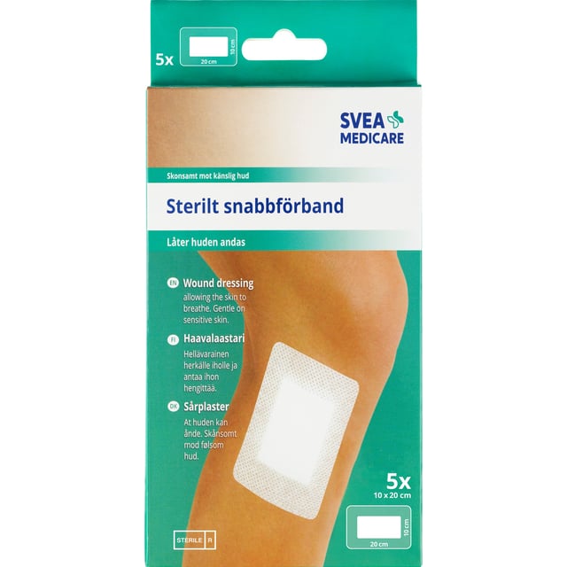 Svea Medicare Sterilt Snabbförband 10 x 20 cm 5 st