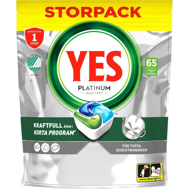 YES Diskmaskinstabletter Platinum 65 st
