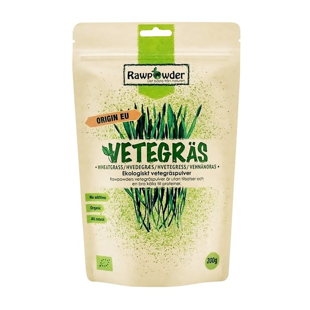 Rawpowder Vetegräs 200 g EKO