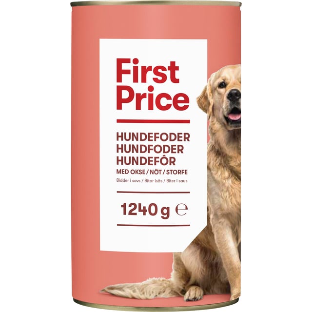 First Price Hundfoder OXKÖTT Våtfoder 1240 g