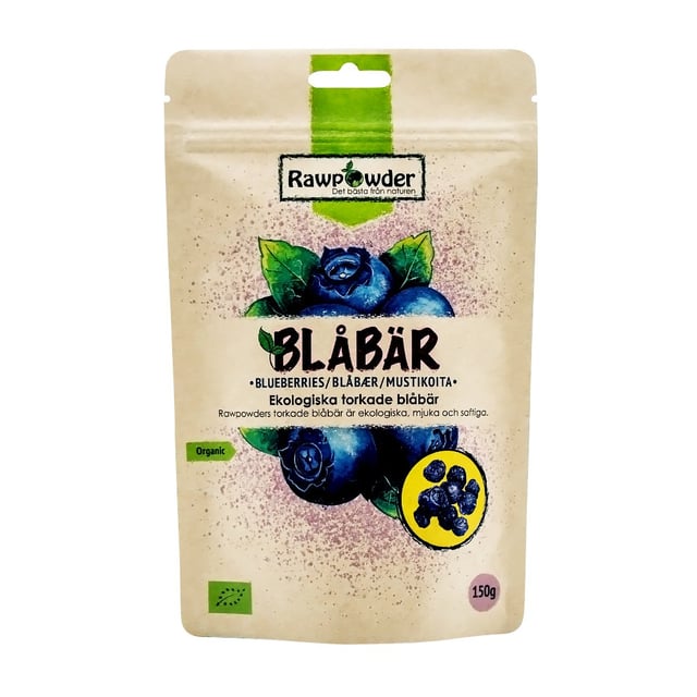 Rawpowder Blåbär Torkade 150 g