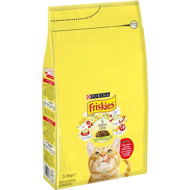 Purina Friskies Torrfoder Oxkött, Kyckling & Lever 3,5 Kg