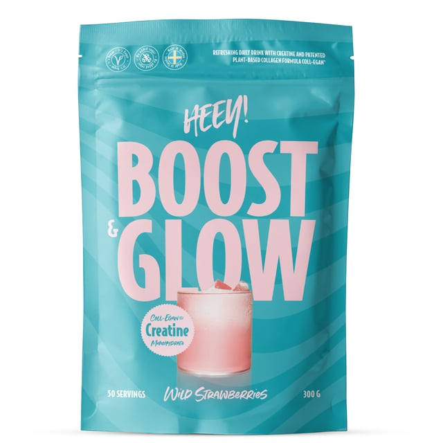 Heey! Boost & Glow Kreatin + Collegan® Smultron 300 g